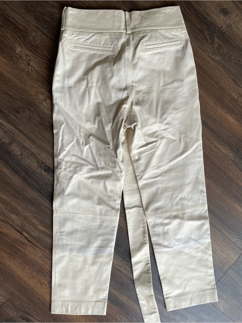 Cream Leather Pants